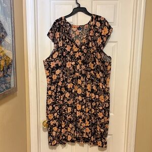 Old Navy Navy and Peach Floral Dress